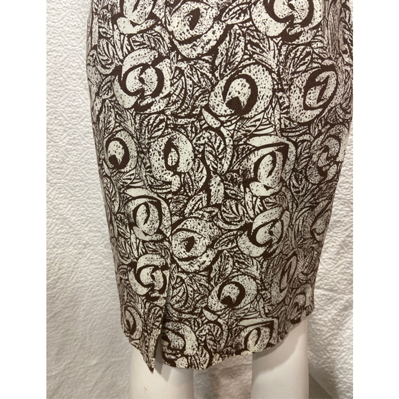 Adrianna Papell Sleeveless Sheath Dress Women's 8 Brown White Floral Career - Picture 7 of 13